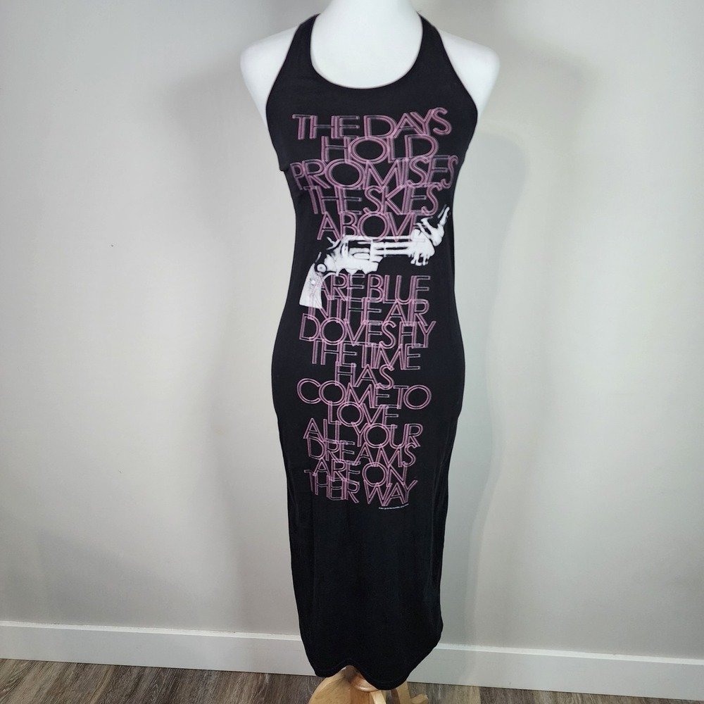 H&M Dress Womens 2 Bodycon Tank Nonviolence.com‎ Text Graphic Print Sexy Comfort